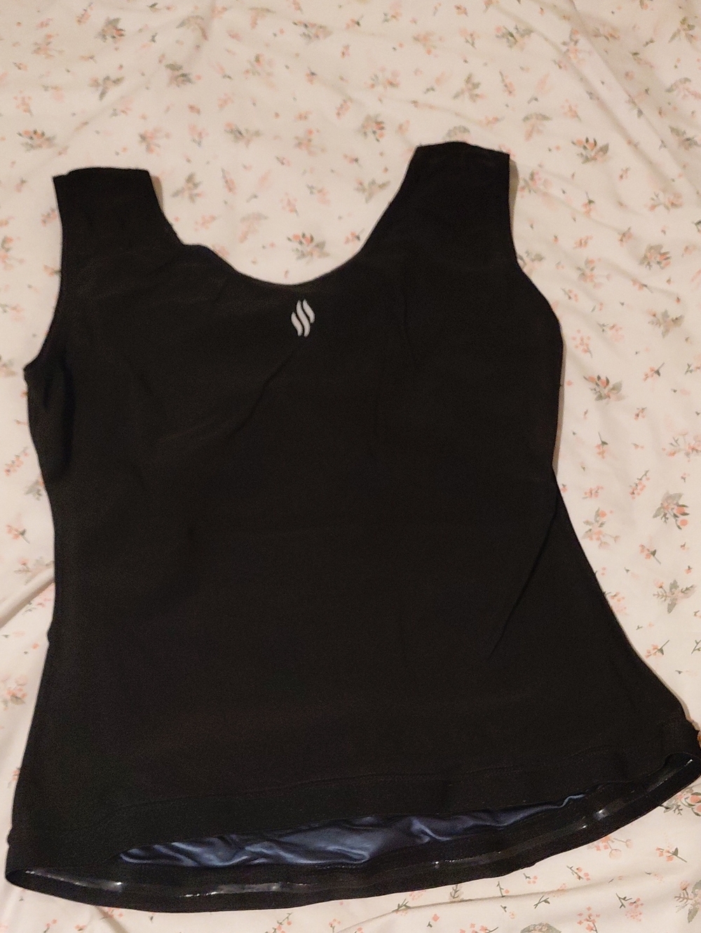 Black Women's Seamless Tank Top with Subtle Front Emblem